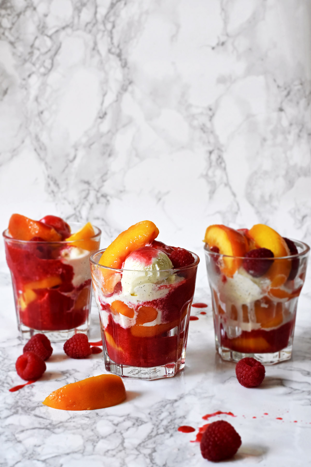 Poached Peaches Melba With Raspberry Sauce - Pardon Your French