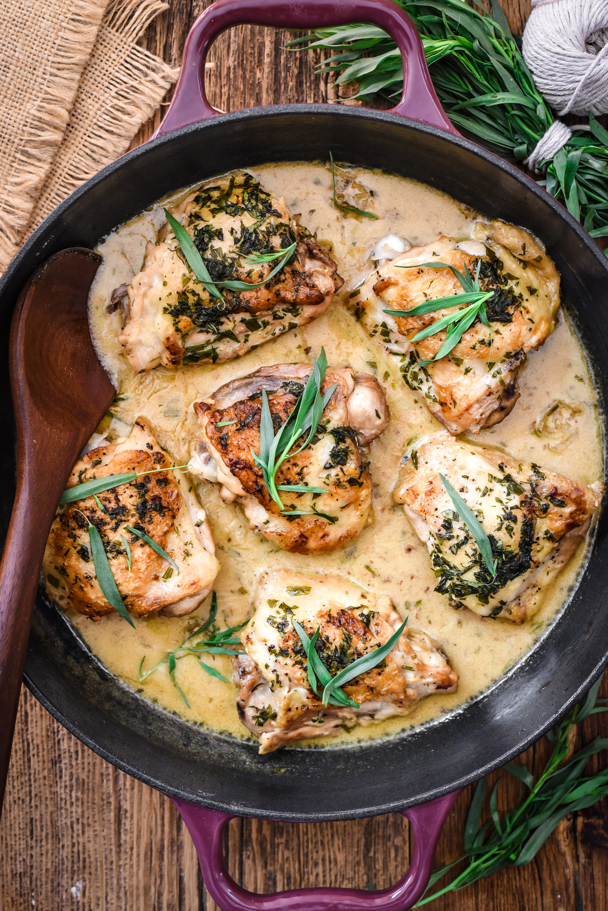 Creamy French Chicken Tarragon (Poulet à L’Estragon) - Pardon Your French