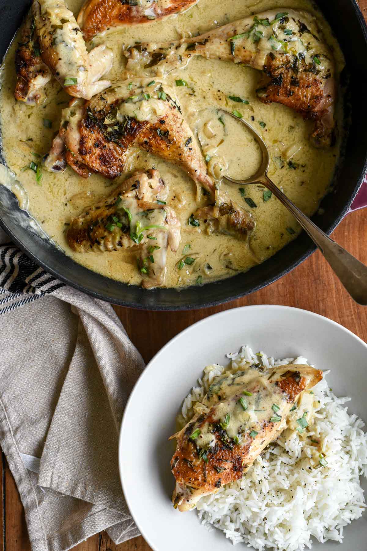 Creamy French Chicken Tarragon (Poulet à L’Estragon) - Pardon Your French