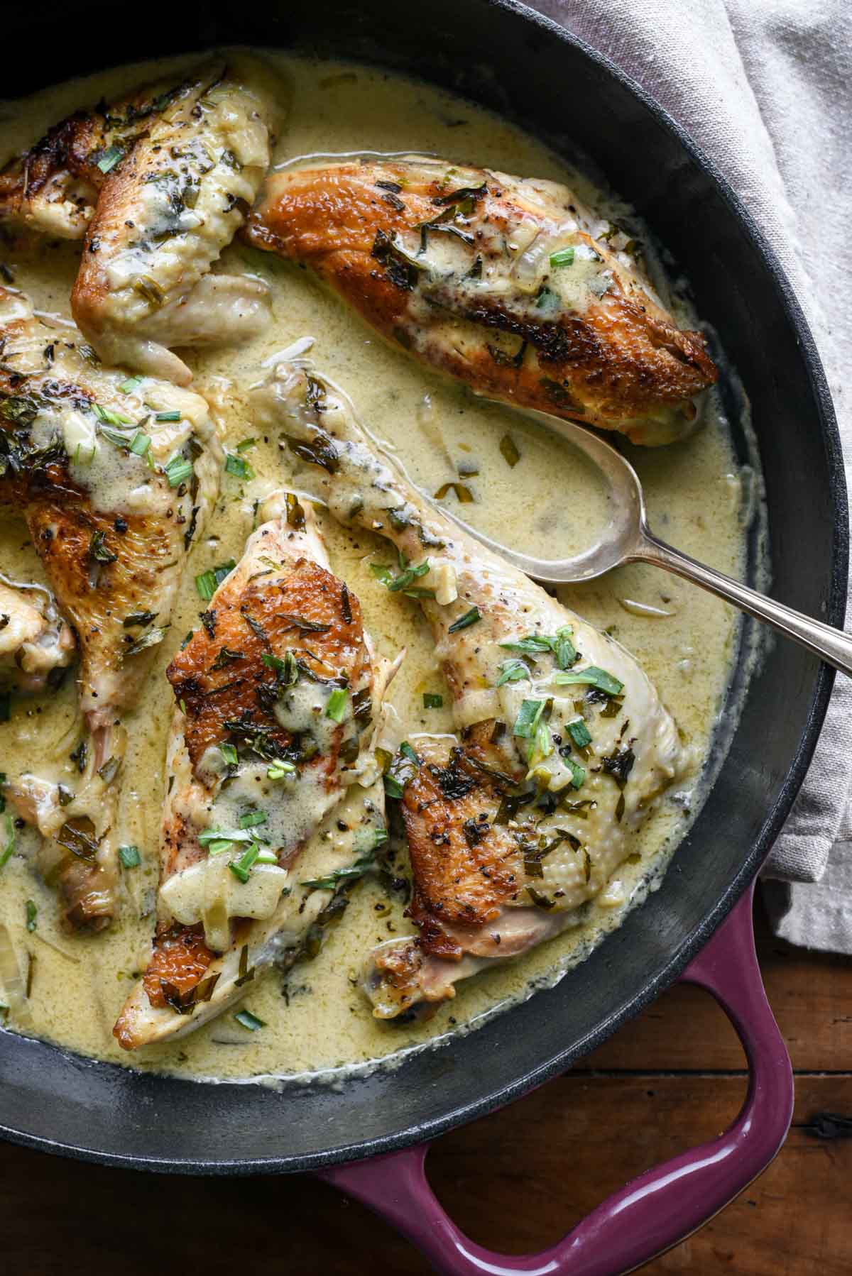 Creamy French Chicken Tarragon (Poulet à L’Estragon) - Pardon Your French